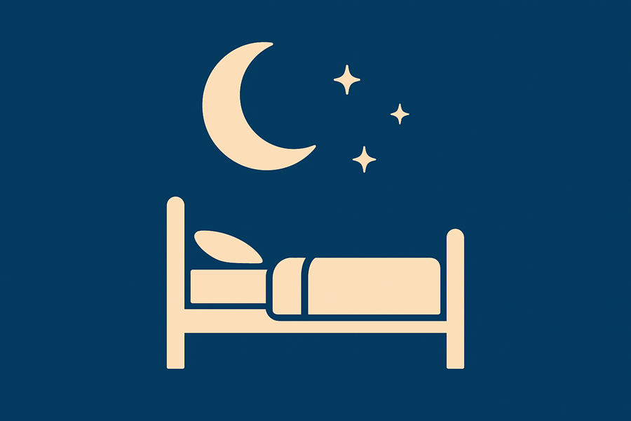 Bed under moon and stars