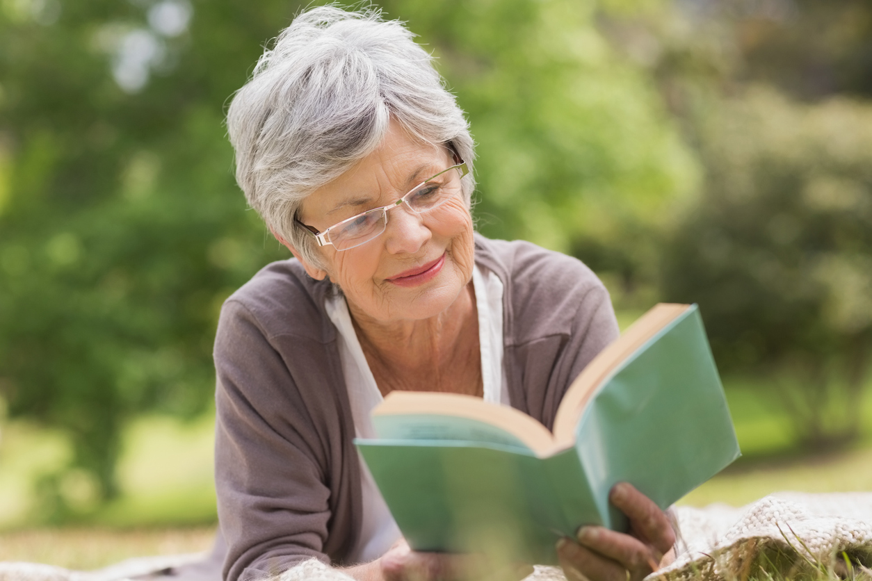 Older adult reading
