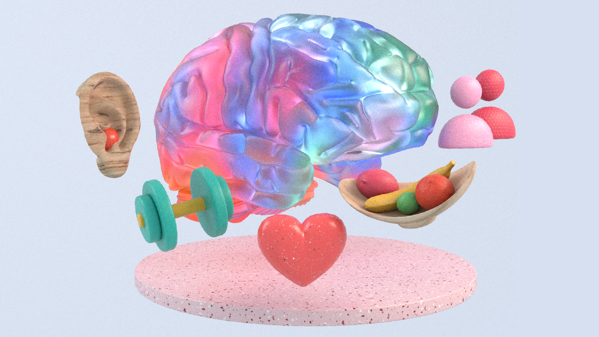 Brain surrounded by modifiable dementia risk factors